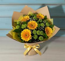 Букет цветов из:  Герберы и Хризантемы в Искателей